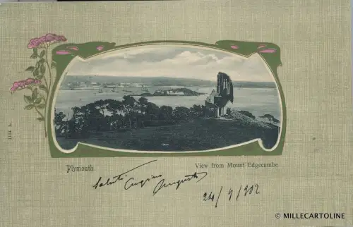 ENGLAND - Plymouth - Blick vom Mount Edgecumbe 1902