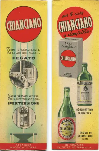 WERBESCHILD, CHIANCIANO, THERMEN BÄDER SALZ WASSER m