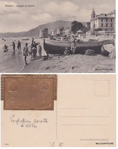 #ALASSIO PLAYA PONENTE-RETRO GOLDPLAKETTE JOHANN M. FARINA-KOLN (DÜFTE)