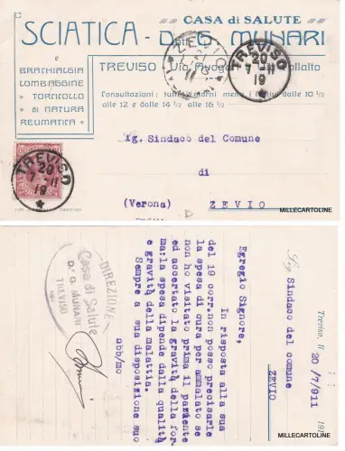 # TREVISO: Kopfstück Gesundheitshaus Dr. G. MUNARI - Ischias - Kiemen..