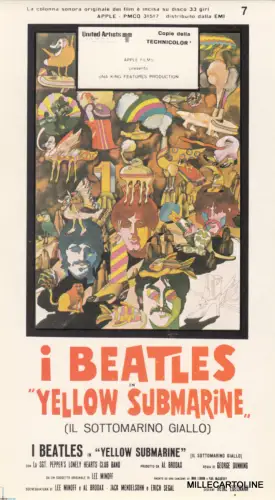 * THE BEATLES - Yellow Submarine Film Cinema - Sticker Adhesive