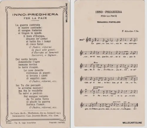 # HYMNE GEBET FÜR DEN FRIEDEN 1915