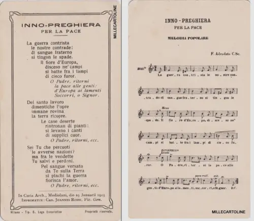 # HYMNE GEBET FÜR DEN FRIEDEN 1915