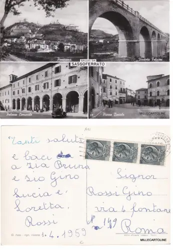 # SASSOFERRATO: 4 ANSICHTEN - GRUSS AUS 1959