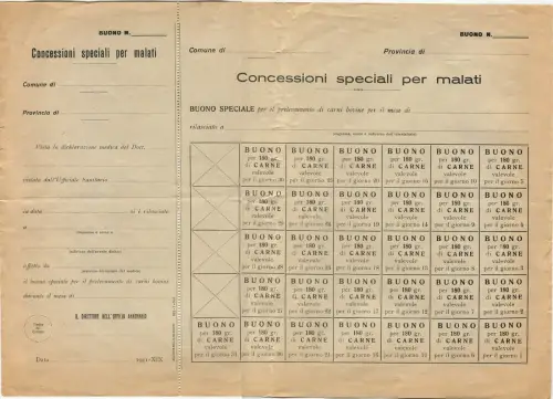 JAHRESKARTE, 1941, SONDERKONZESSIONEN FÜR KRANKE, GUTES FLEISCH m