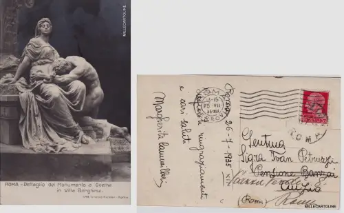 # ROM: DETAIL DES GOETHE-DENKMALS IN DER BÜRGERLICHEN VILLA 1935