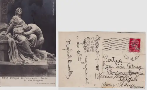 # ROM: DETAIL DES GOETHE-DENKMALS IN DER BÜRGERLICHEN VILLA 1935