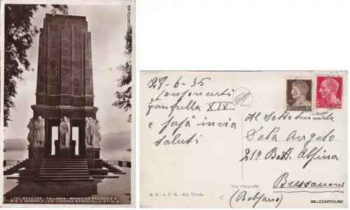 # BALLANZA: MAUSOLEUM VAZ. A S.E. Gen. LUIGI CADORNA 1935