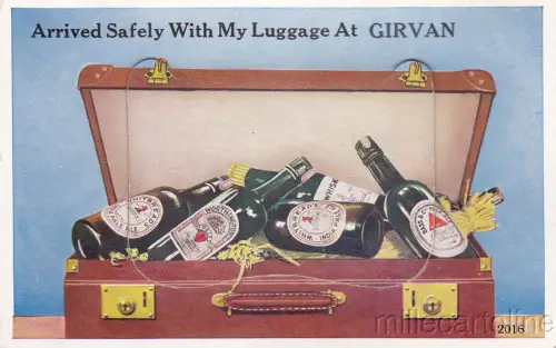 * SCHOTTLAND - Girvan - Akkordeon mit 10 Ansichten, Gepäck mit Spirituosen