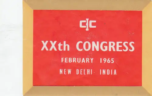 INDIEN, NEW DELHI - XX CONGRESS CIC 1965 LABEL
