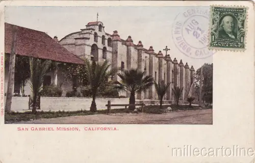 * CALIFORNIA - San Gabriel Mission, Aug 1905