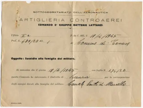 UNTERSTAATSSEKRETARIAT LUFTWAFFE, FLUGABWEHRARTILLERIE, 5. GRUPPE, APR 1945 m