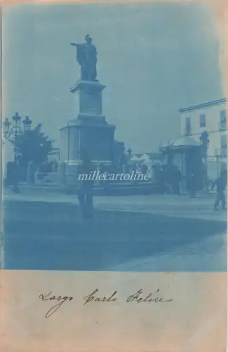 CAGLIARI - Largo Carlo Felice - seltene kobaltblaue Wendeausgabe