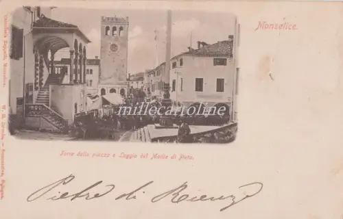MONSELICE - Turm der Piazza und Loggia del Monte di Pietà 1900
