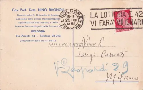 BOLOGNA - Cav. Prof. Dr. Nino Bagnoli 1938