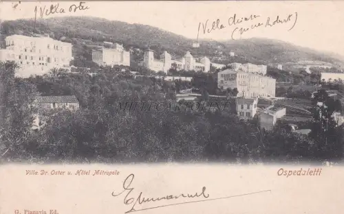 OSPEDALETTI (Imperia) - Villa Dr. Oster u. Hotel Metropole 1903