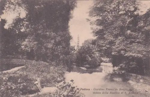 PADUA - Garten Treves de Bonfill, mit Blick auf die Basilika St. Antonius 1917