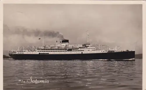 SCHIFF - Cosulich Line - MV Saturnia - Foto Postkarte 1948