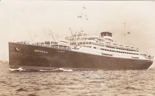 SCHIFF - Cosulich Line - MV Saturnia - Foto Postkarte