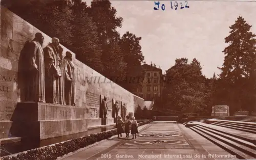 SCHWEIZ - Genf - Monument International Reformation - Foto Postkarte 1922