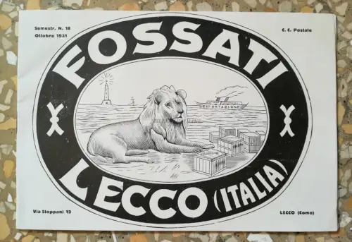 UMBERTO FOSSATI - Liste Hüte für Damen und Herren - Lecco 1931