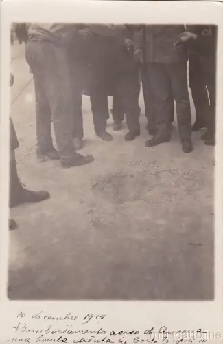 * ANCONA - Private Fotokarte - Österreichische Bombe gefallen auf dem Kurs Tripolis 1915