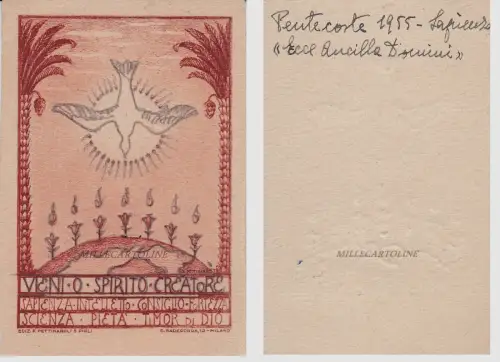1955 - Karton 'PFINGSTEN' dis. A. Pettinaroli