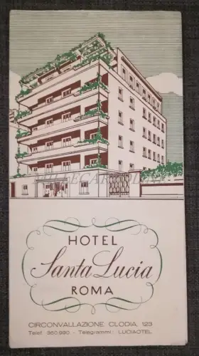 HOTEL SANTA LUCIA - Rom - Faltbroschüre mit Fotos und Illustrationen