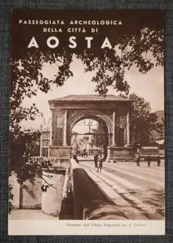 AOSTA - Archäologischer Spaziergang - Faltbroschüre mit Foto und Plan
