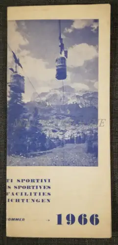 CORTINA - Belluno - Touristenbroschüre mit Tarifen Sportanlagen 1966