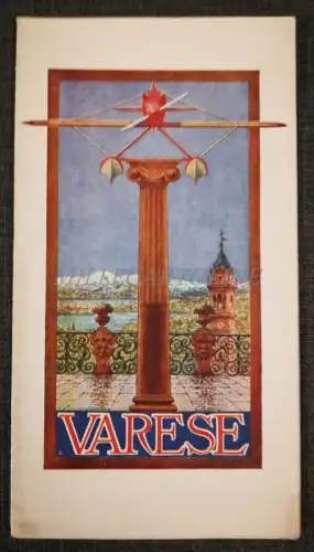 VARESE - Faltbroschüre mit Foto, Karte und Illustration Ruinen