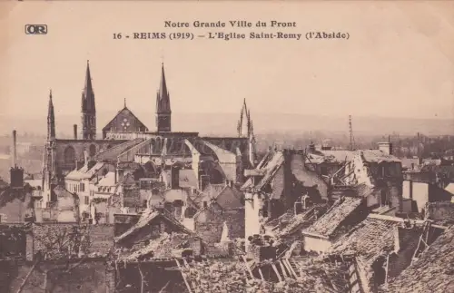 FRANKREICH - Reims - L'Eglise St. Remy 1919 WWI