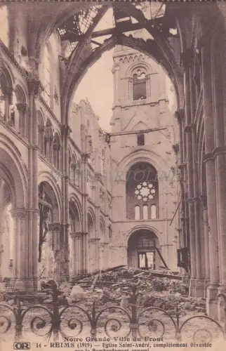 FRANKREICH - Reims - Eglise St. André 1919 WWI