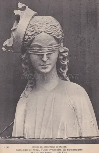 FRANKREICH - Reims - Kathedrale - Figur symbolisiert Synagoge - Musée de Sculpture