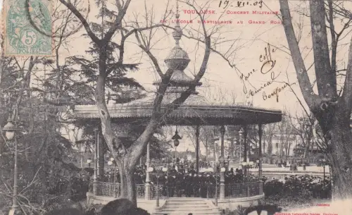 FRANKREICH - Toulouse - Militärkonzert der Ecole d'Artillerie im Grand Rond 1903