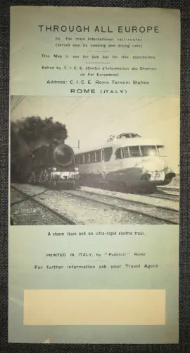 EUROPA IM ZUG - Faltbar C.I.C.E. Roma Termini - Karte Fotos Illustrationen