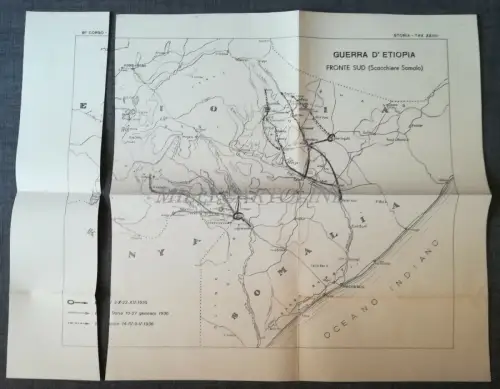 MILITÄRGESCHICHTE - 81. Kurs - Äthiopienkrieg - Karte Südfront Somalos