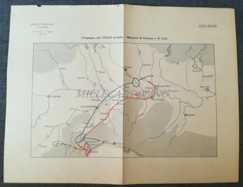 MILITÄRGESCHICHTE - Ist. Sup. Krieg - Französische Revolution - Karte Carcare e Lodi