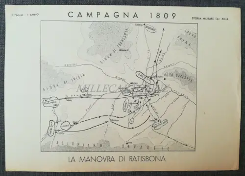 MILITÄRGESCHICHTE - Französisches Reich - Karte Napoleonfeldzug 1809 Regensburg