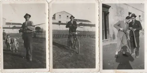 RAVENNA - Jagd, Gewehr und Fahrrad (3 kleine Fotos)