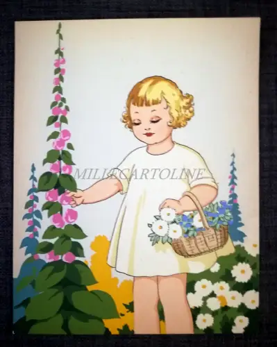 BUNTE TEMPERA-TASCHENTUCH - Blumensammlerpuppe - Klöster