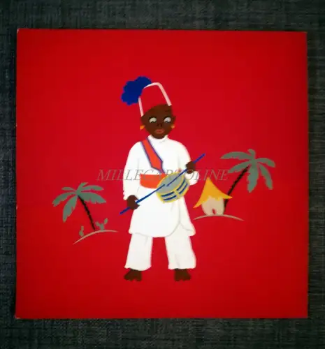 BUNTE TEMPERA-ZEICHNUNG - Kleine äthiopische Trommel - Anonym - Klöster