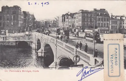 IRLAND - St. Patrick's Bridge, Cork - Amerigo Vespucci Ship Mark 1903
