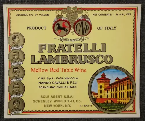 FRATELLI LAMBRUSCO SCANDIANO - Weinetikett Nando Cavalli & Fratelli