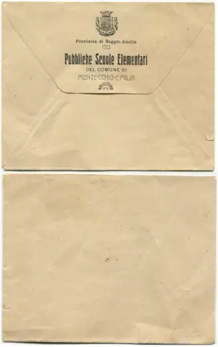 MONTECCHIO EMILIA, Briefumschlag Öffentliche Grundschulen, unbenutzt