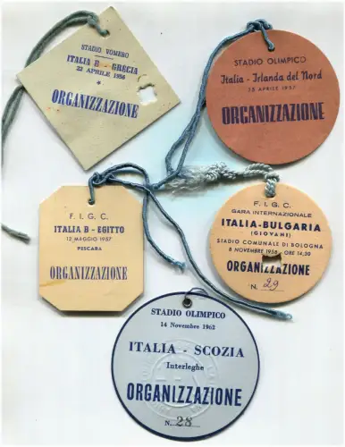 SPORT, Italienische Nationalmannschaft, 5 Organisationsgenehmigungen, verschiedene Stadien, 1956 - 1962 m