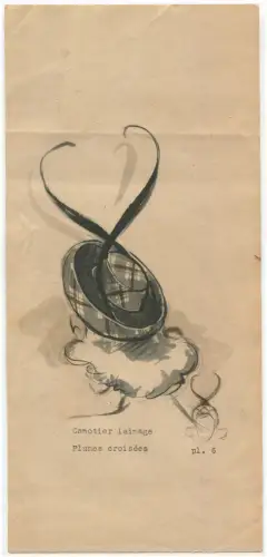 MODE, 5 illustrierte Blätter mit Damenhutmodellen m