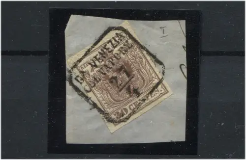 Lombardei Venetien (Österreich), Briefmarke 30 c., Stempel Von Venedig mit Dampf m