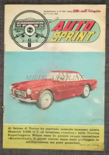 AUTO SPRINT - Maserati 3.500 G.T. Quattroluci, Bruno Petrone - N°882, 1962