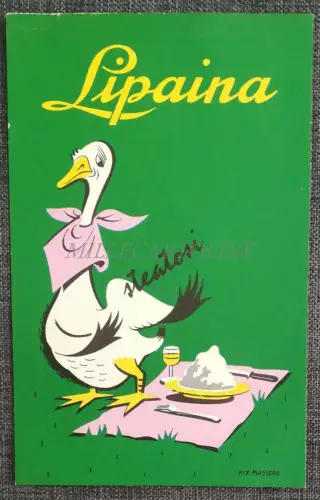 LIPAINA - Steatose, Werbekarton, illustriert Fix Masseau